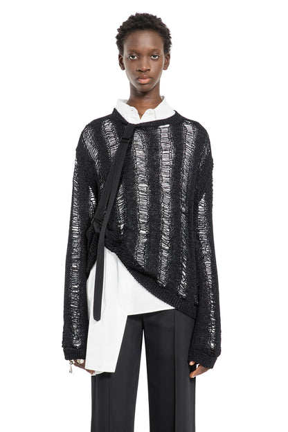 ANN DEMEULEMEESTER WOMAN BLACK KNITWEAR