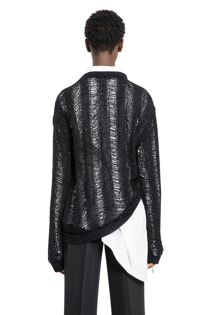 ANN DEMEULEMEESTER WOMAN BLACK KNITWEAR