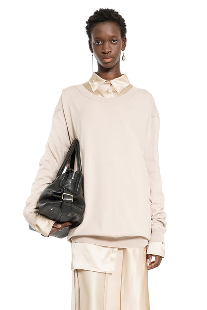 ANN DEMEULEMEESTER WOMAN BEIGE KNITWEAR