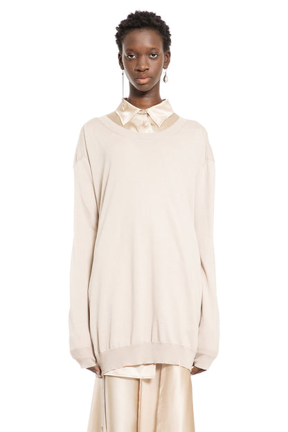 ANN DEMEULEMEESTER WOMAN BEIGE KNITWEAR