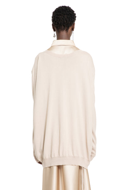 ANN DEMEULEMEESTER WOMAN BEIGE KNITWEAR