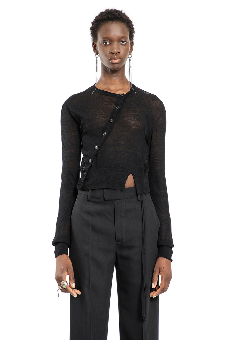 ANN DEMEULEMEESTER WOMAN BLACK KNITWEAR