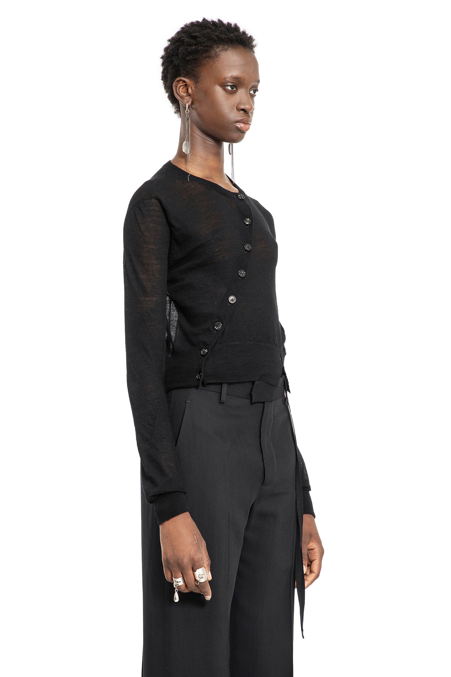 ANN DEMEULEMEESTER WOMAN BLACK KNITWEAR