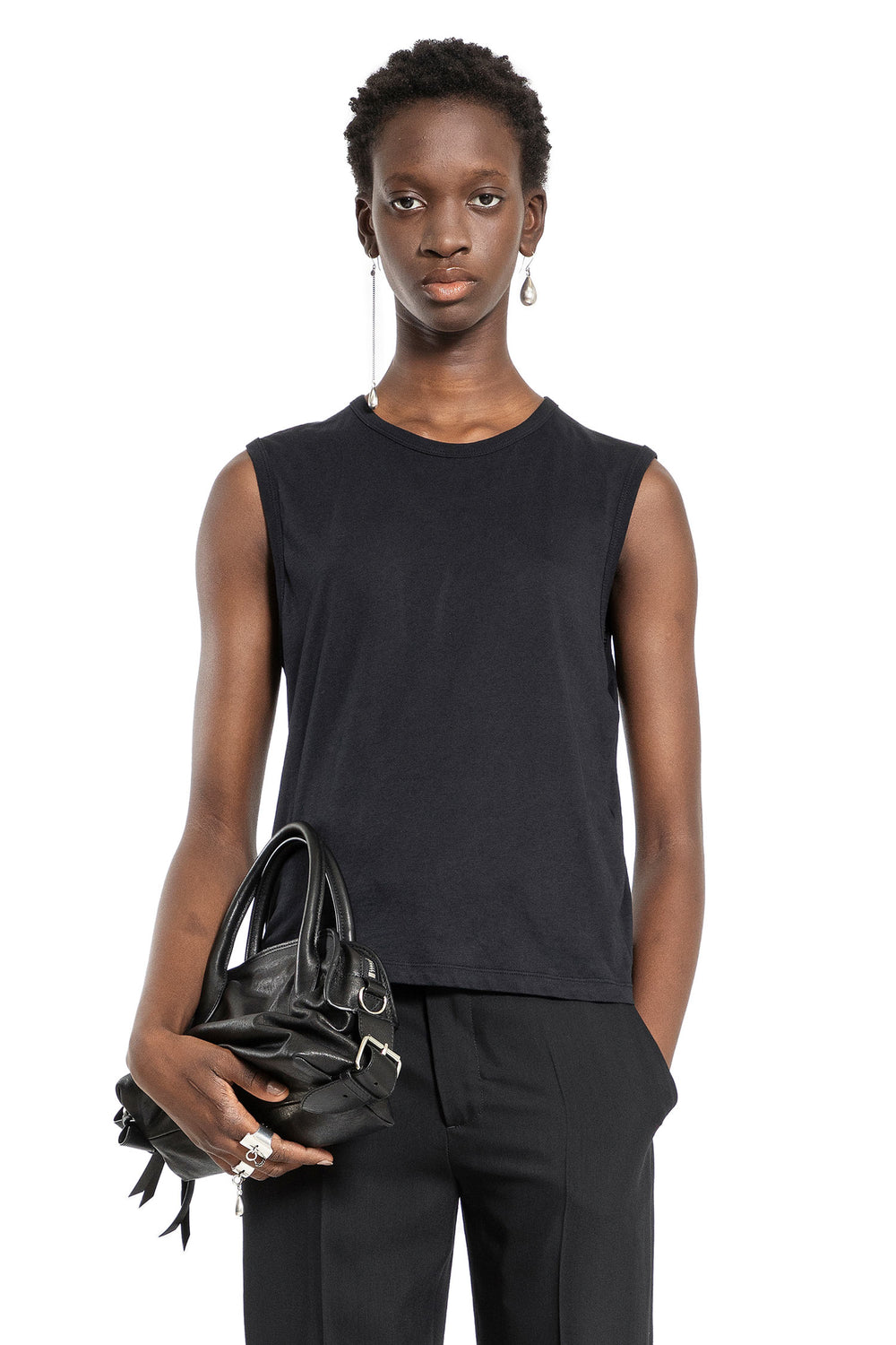 ANN DEMEULEMEESTER WOMAN BLACK TOPS