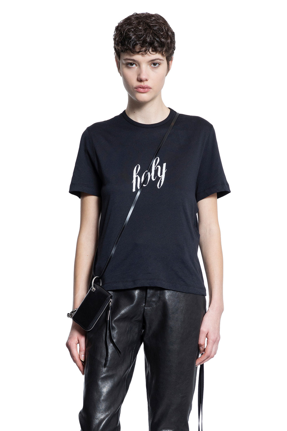 ANN DEMEULEMEESTER WOMAN BLACK T-SHIRTS & TANK TOPS