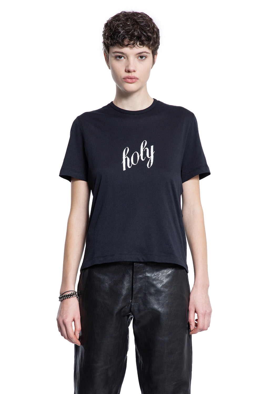 ANN DEMEULEMEESTER WOMAN BLACK T-SHIRTS & TANK TOPS