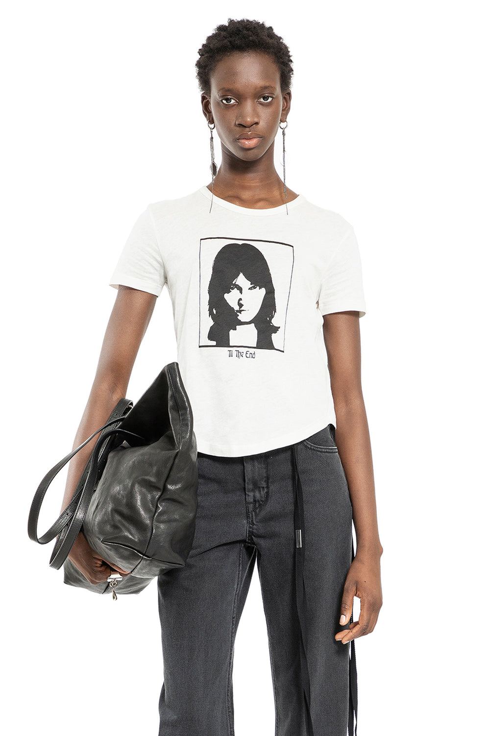 ANN DEMEULEMEESTER WOMAN OFF-WHITE T-SHIRTS & TANK TOPS