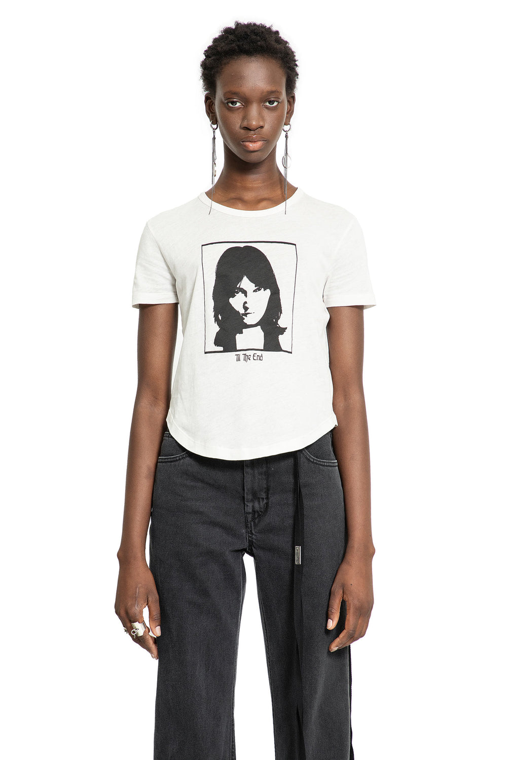 ANN DEMEULEMEESTER WOMAN OFF-WHITE T-SHIRTS & TANK TOPS