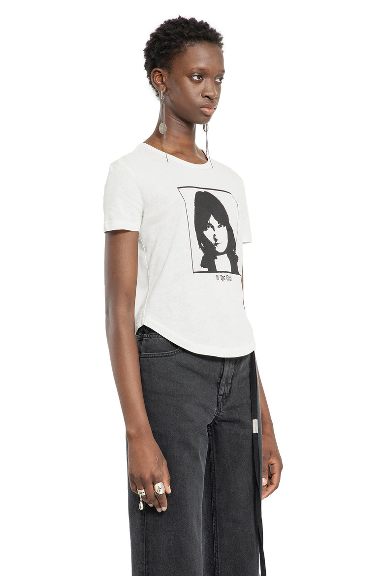 ANN DEMEULEMEESTER WOMAN OFF-WHITE T-SHIRTS & TANK TOPS