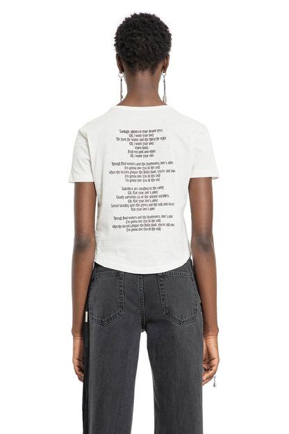 ANN DEMEULEMEESTER WOMAN OFF-WHITE T-SHIRTS & TANK TOPS