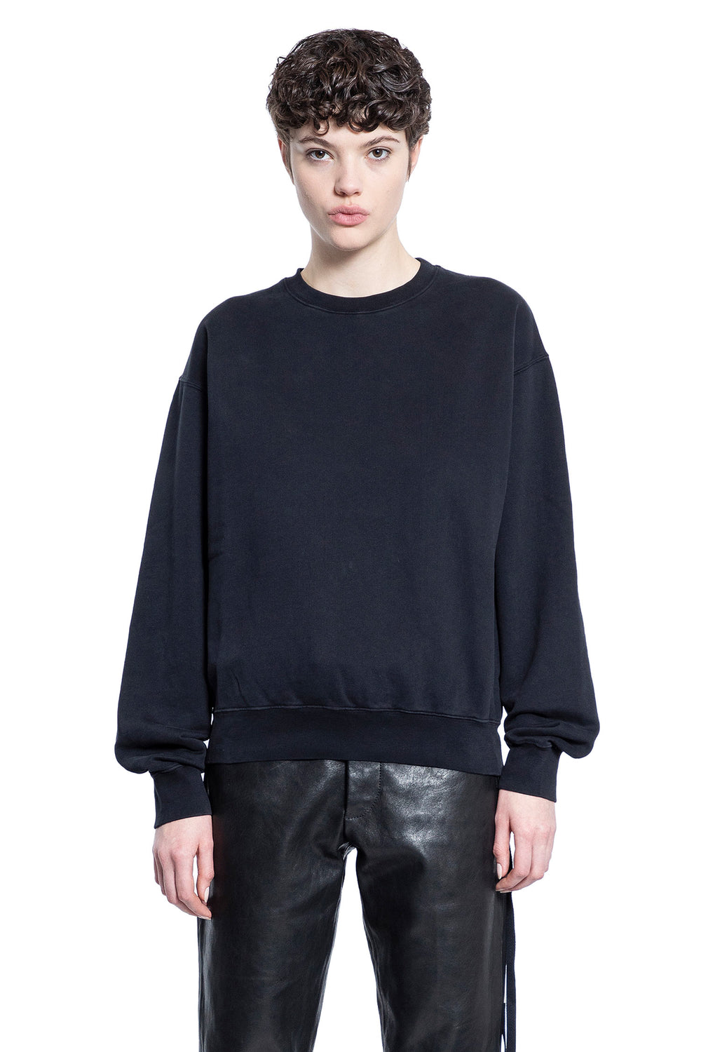 ANN DEMEULEMEESTER WOMAN BLACK SWEATSHIRTS