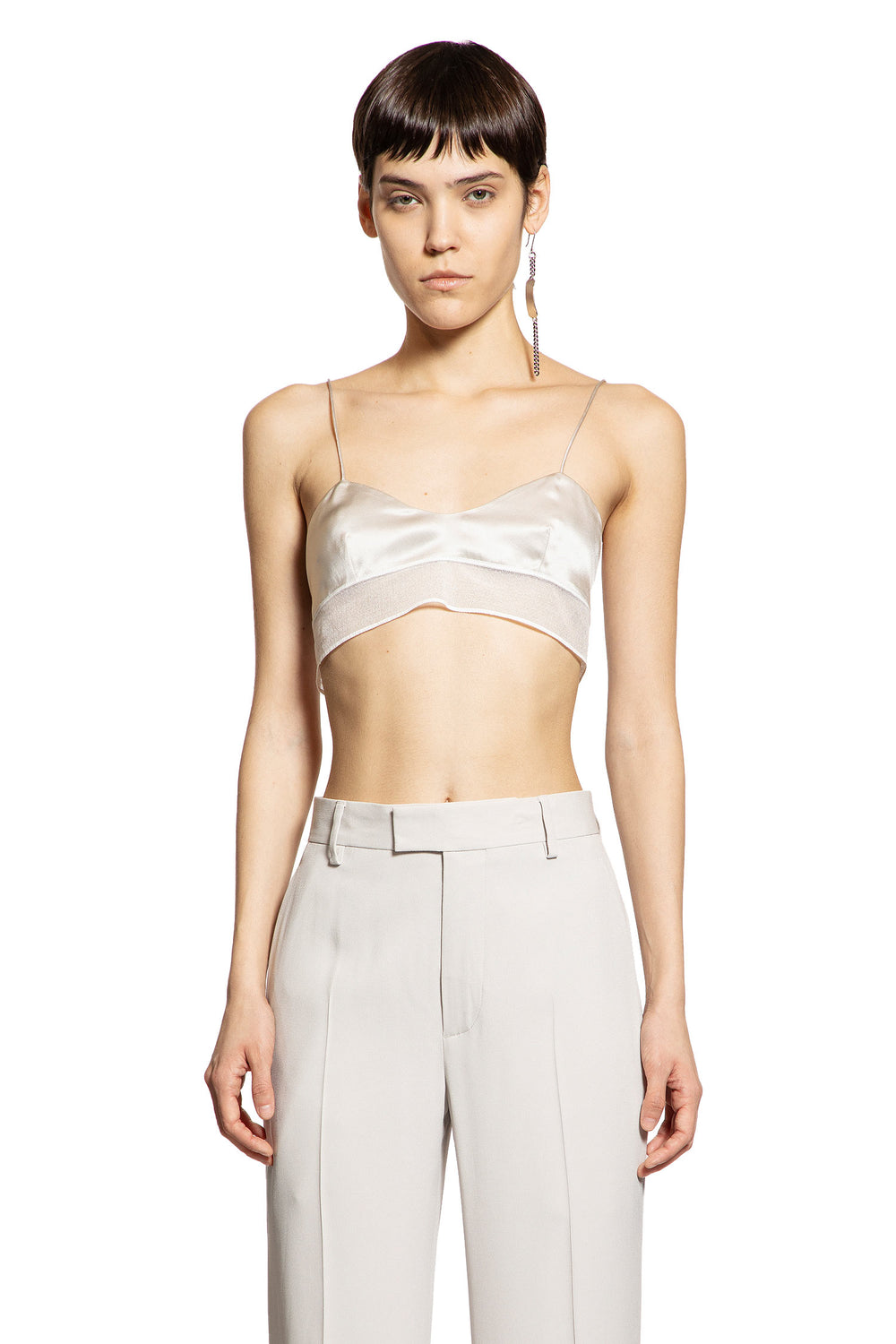 Abelina Bra in Washed Satin Silk and Tulle