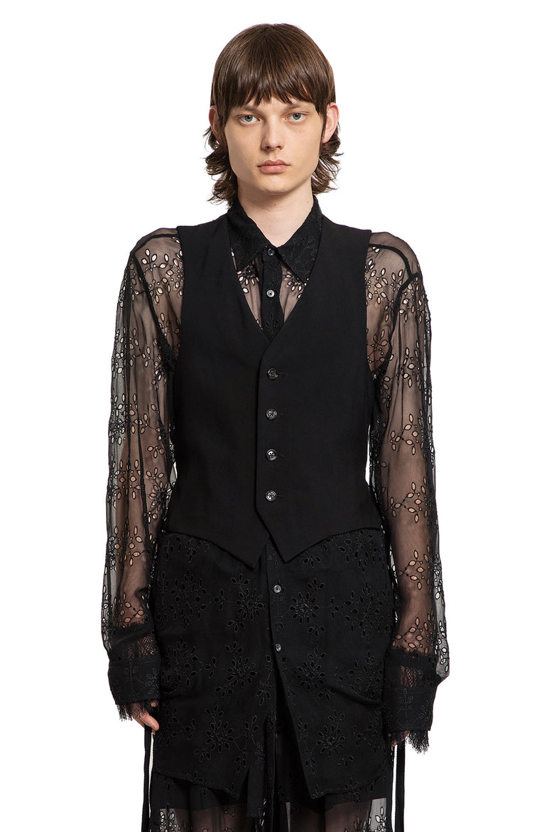 ANN DEMEULEMEESTER MAN BLACK VESTS