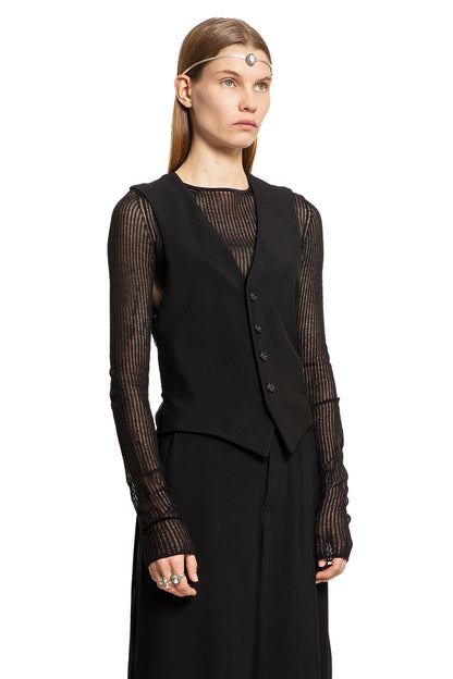 ANN DEMEULEMEESTER WOMAN BLACK VESTS