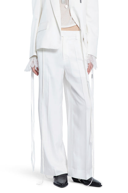 ANN DEMEULEMEESTER WOMAN WHITE TROUSERS