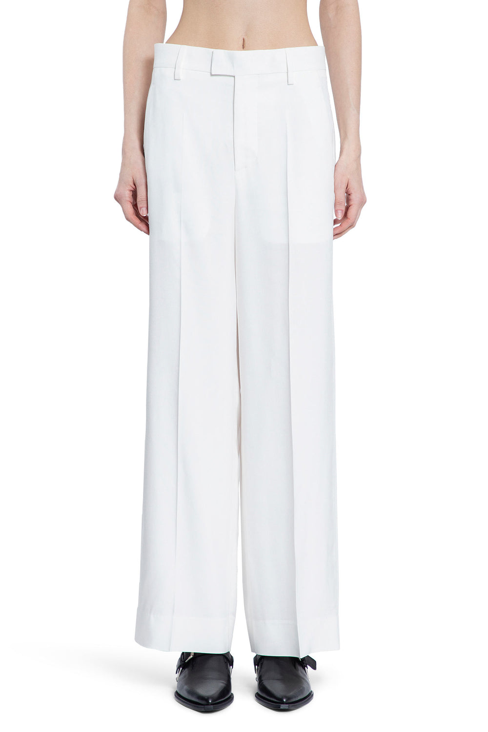 ANN DEMEULEMEESTER WOMAN WHITE TROUSERS