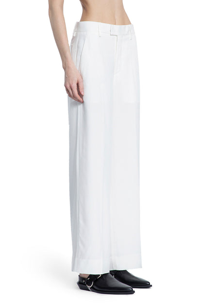 ANN DEMEULEMEESTER WOMAN WHITE TROUSERS