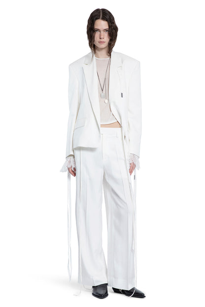 ANN DEMEULEMEESTER WOMAN WHITE TROUSERS