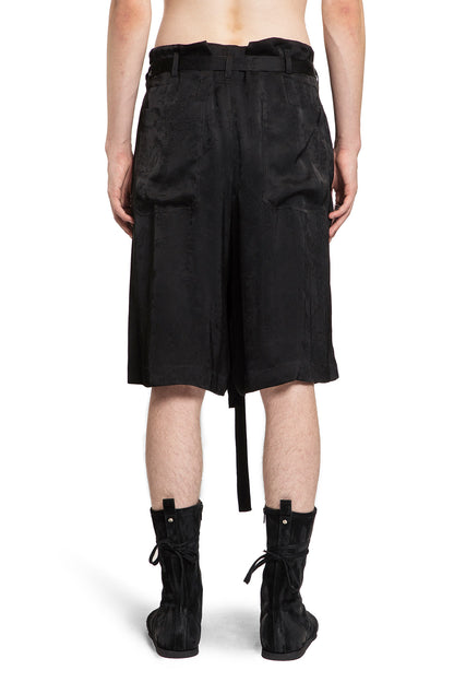 ANN DEMEULEMEESTER MAN BLACK SHORTS & SKIRTS