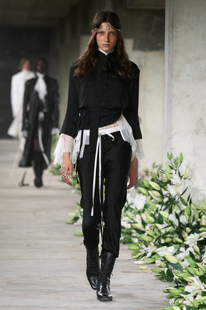 ANN DEMEULEMEESTER WOMAN BLACK TROUSERS