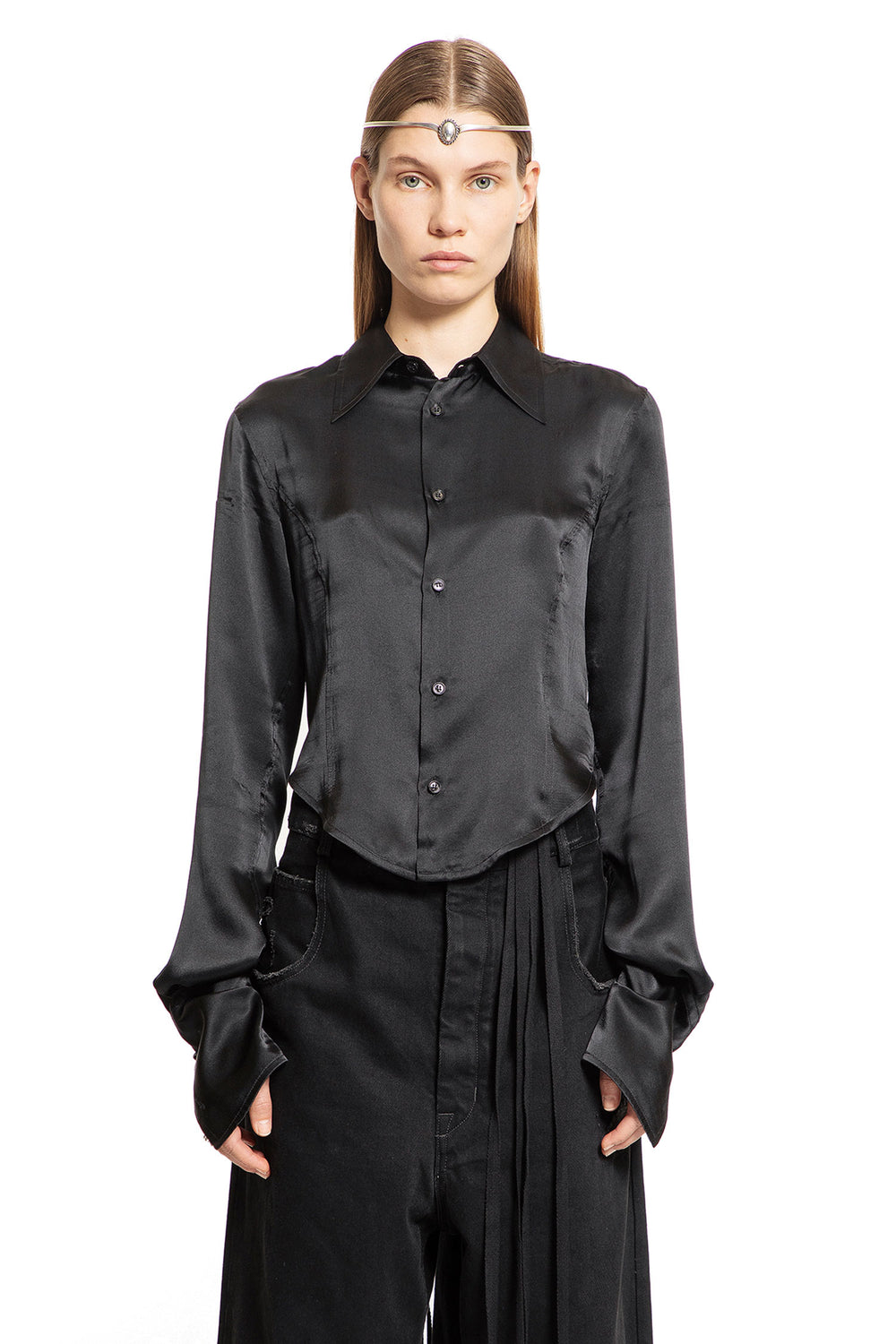 ANN DEMEULEMEESTER WOMAN BLACK SHIRTS