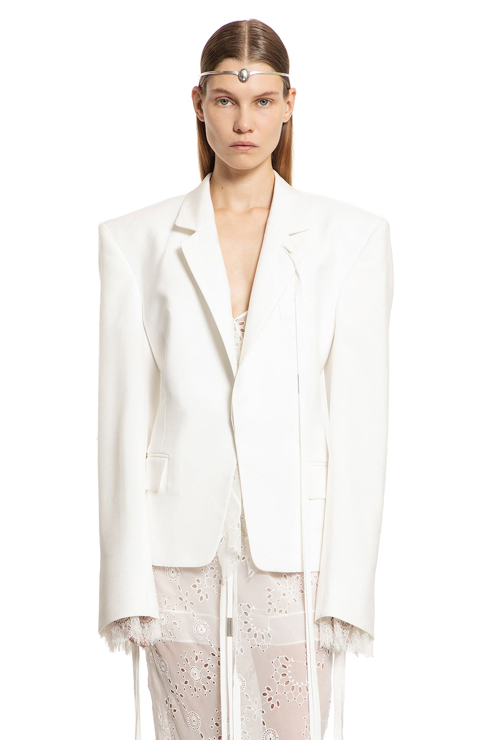 ANN DEMEULEMEESTER WOMAN WHITE BLAZERS