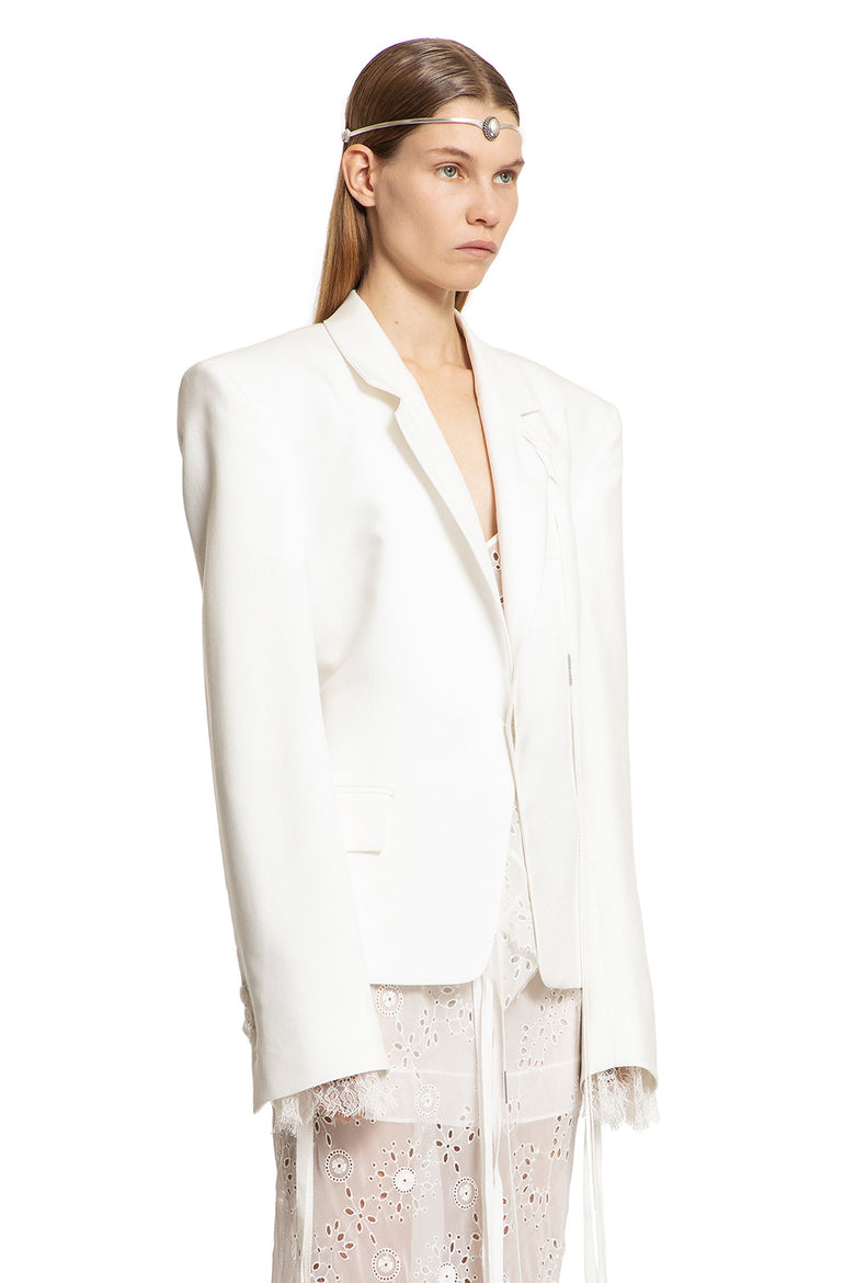 ANN DEMEULEMEESTER WOMAN WHITE BLAZERS