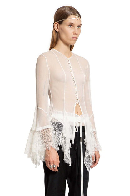 ANN DEMEULEMEESTER WOMAN OFF-WHITE SHIRTS