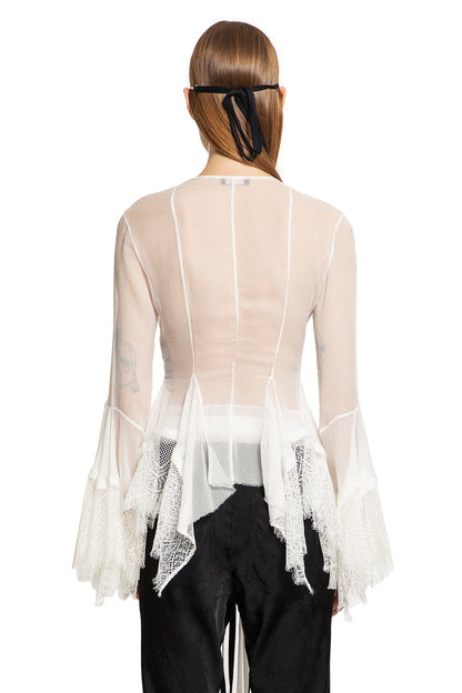 ANN DEMEULEMEESTER WOMAN OFF-WHITE SHIRTS