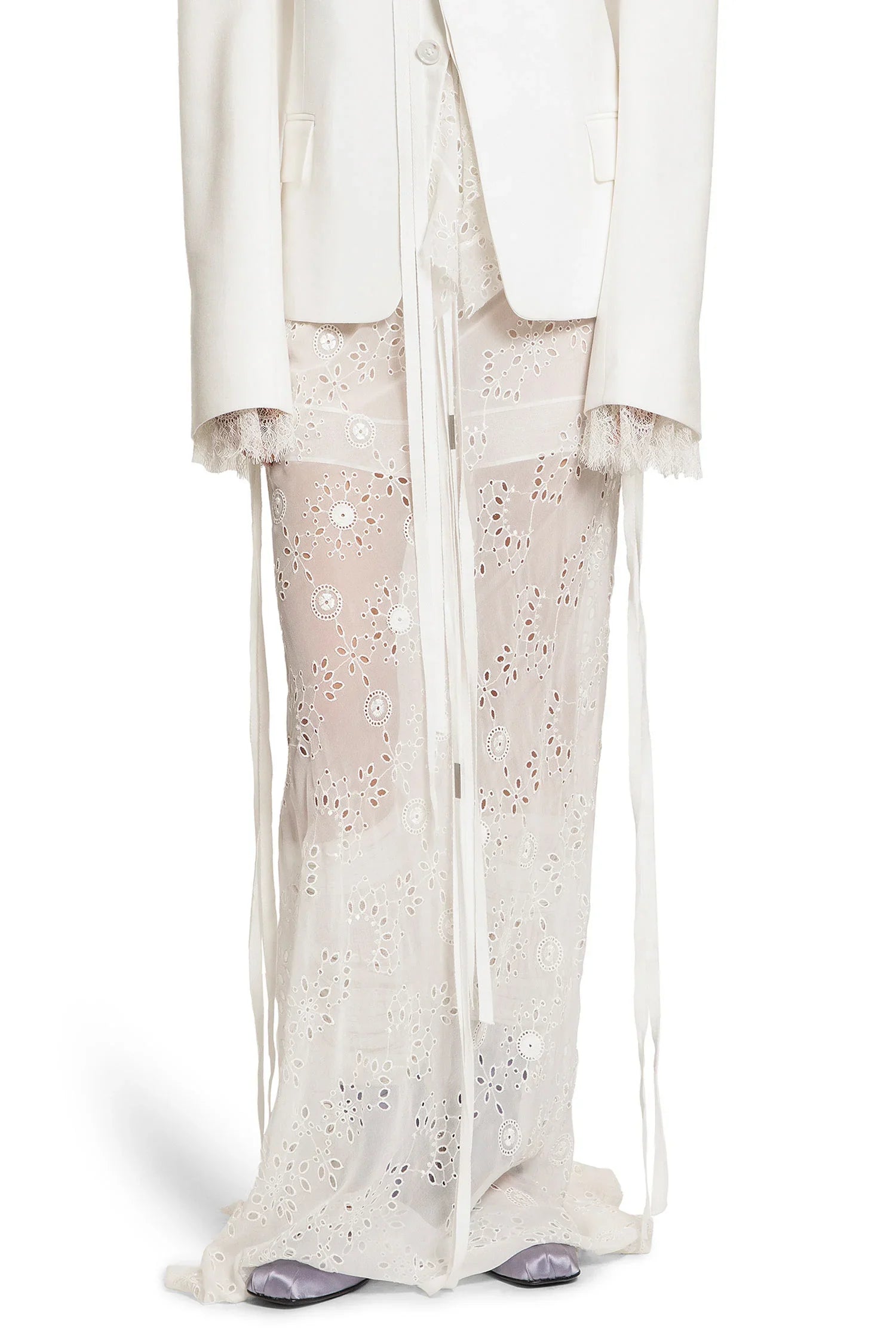 ANN DEMEULEMEESTER WOMAN OFF-WHITE SKIRTS - Antonioli.eu