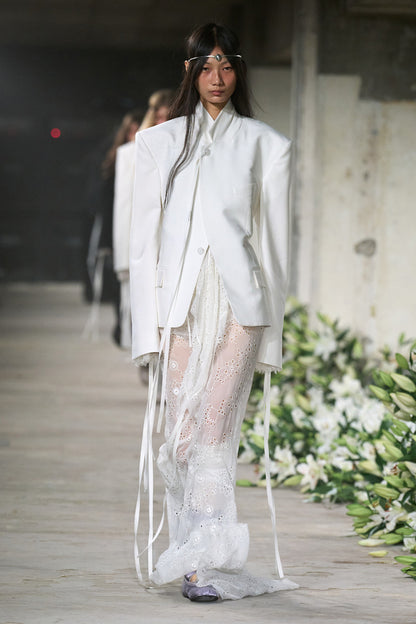 ANN DEMEULEMEESTER WOMAN OFF-WHITE SKIRTS