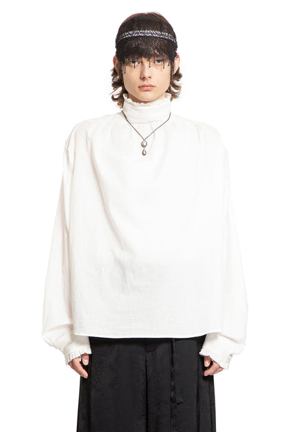 ANN DEMEULEMEESTER MAN OFF-WHITE T-SHIRTS & TANK TOPS