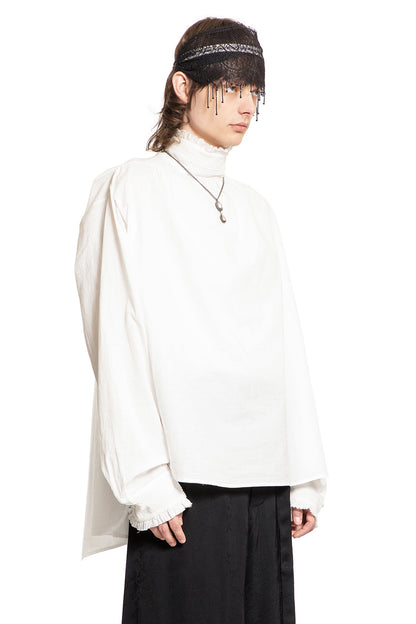 ANN DEMEULEMEESTER MAN OFF-WHITE T-SHIRTS & TANK TOPS