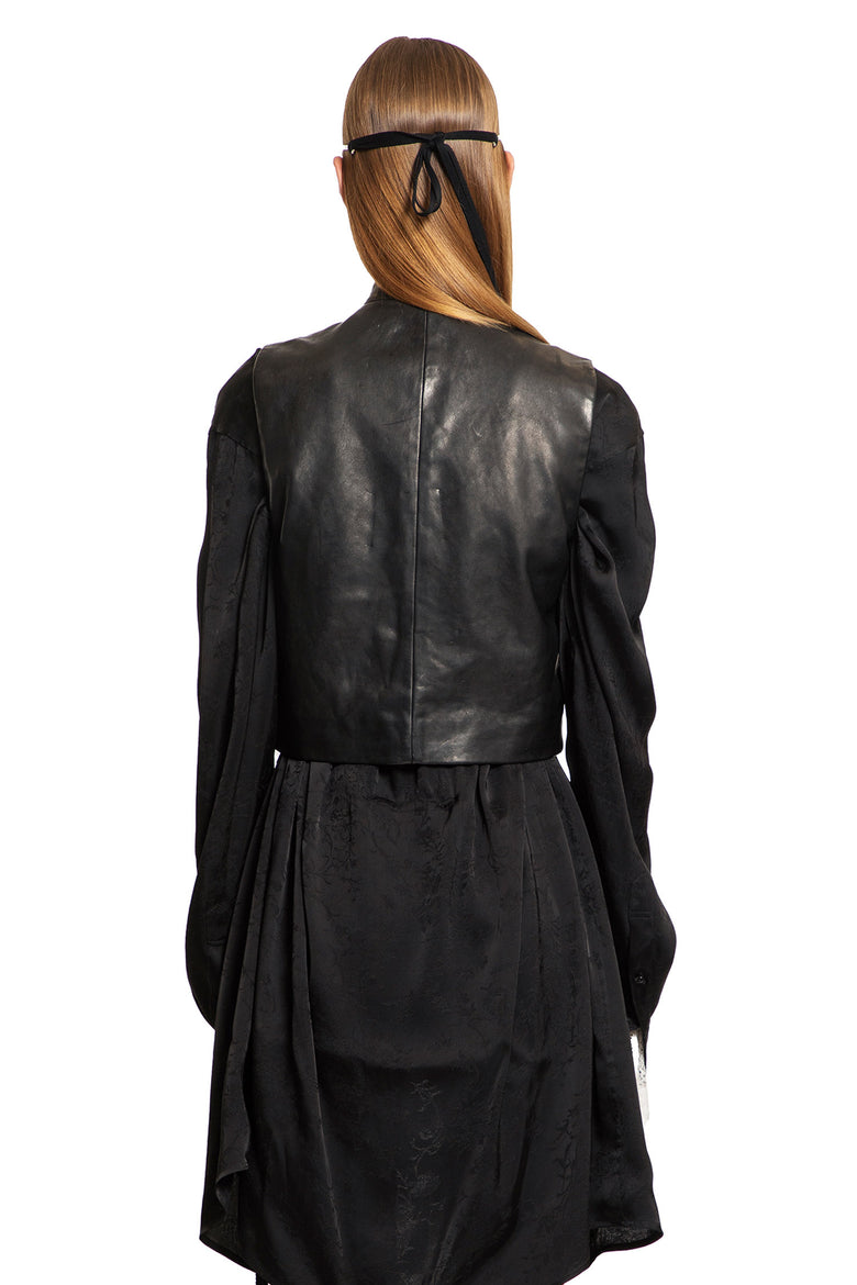 ANN DEMEULEMEESTER WOMAN BLACK VESTS