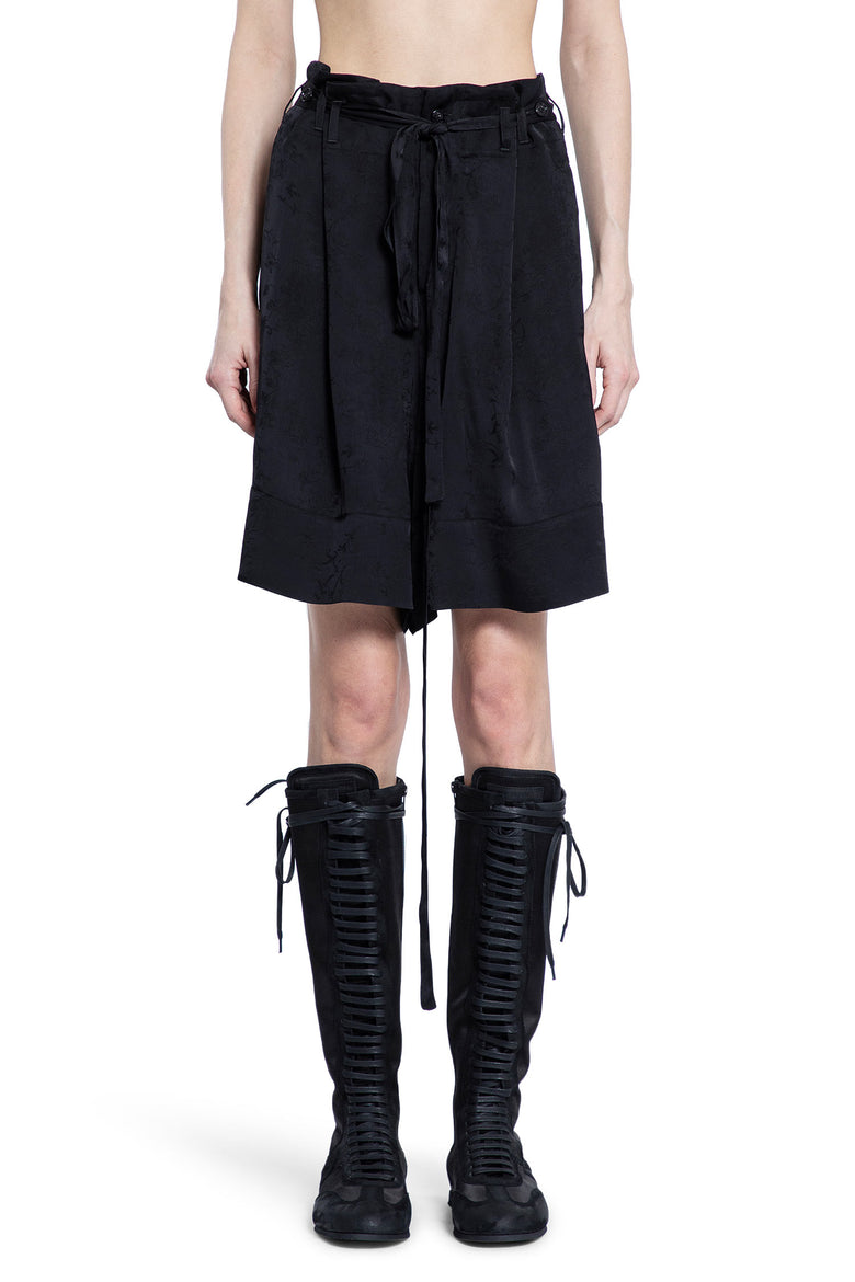 ANN DEMEULEMEESTER WOMAN BLACK SHORTS