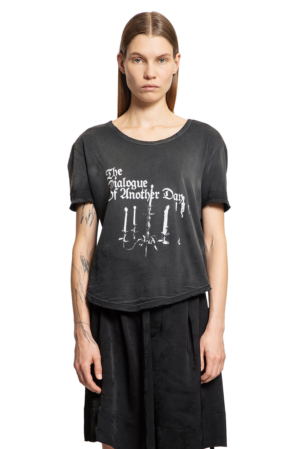 ANN DEMEULEMEESTER WOMAN BLACK T-SHIRTS & TANK TOPS