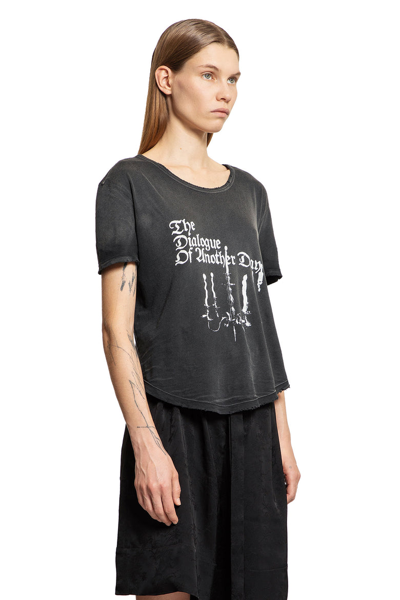 ANN DEMEULEMEESTER WOMAN BLACK T-SHIRTS & TANK TOPS