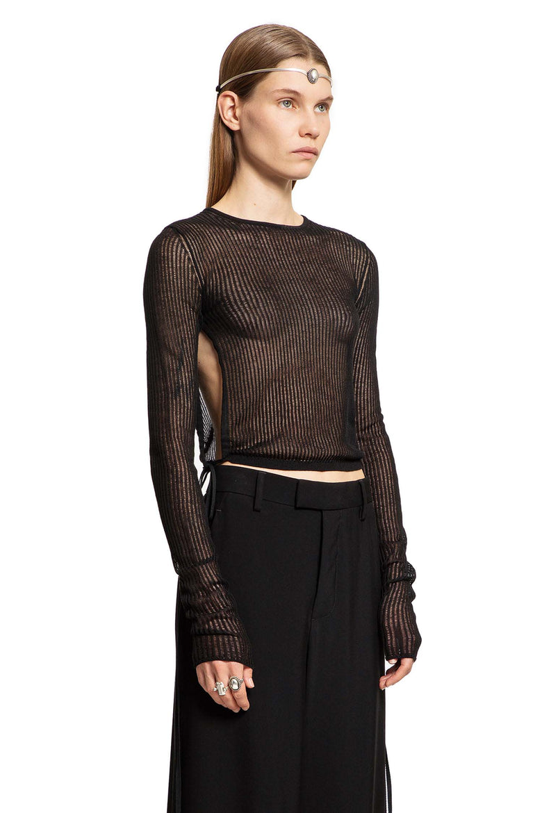 ANN DEMEULEMEESTER WOMAN BLACK KNITWEAR