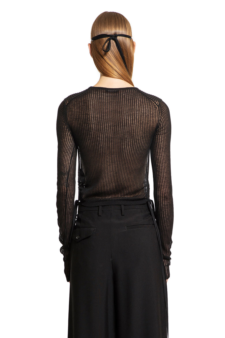 ANN DEMEULEMEESTER WOMAN BLACK KNITWEAR