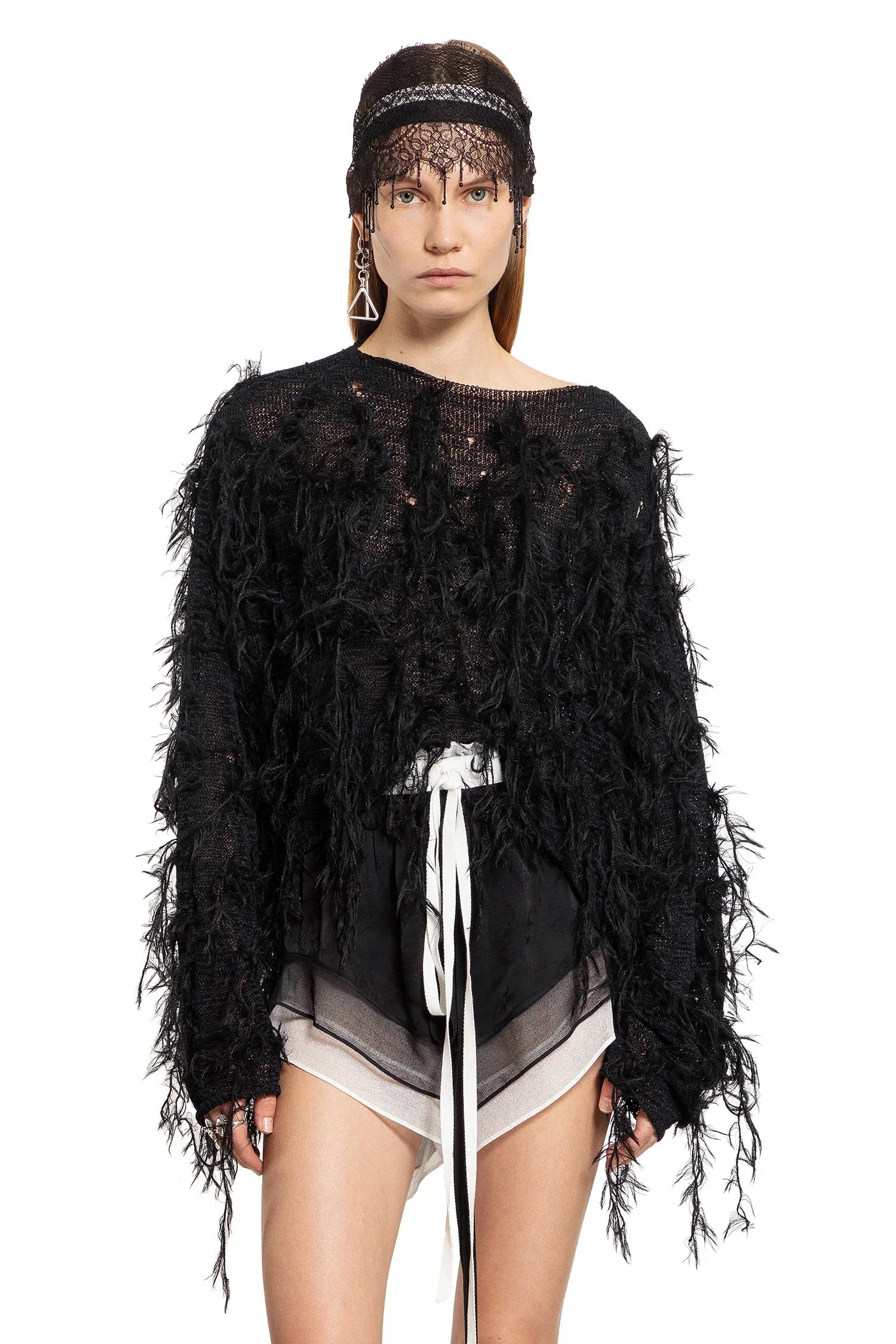 ANN DEMEULEMEESTER WOMAN BLACK KNITWEAR - Antonioli.eu