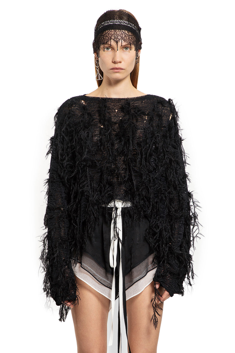 ANN DEMEULEMEESTER WOMAN BLACK KNITWEAR