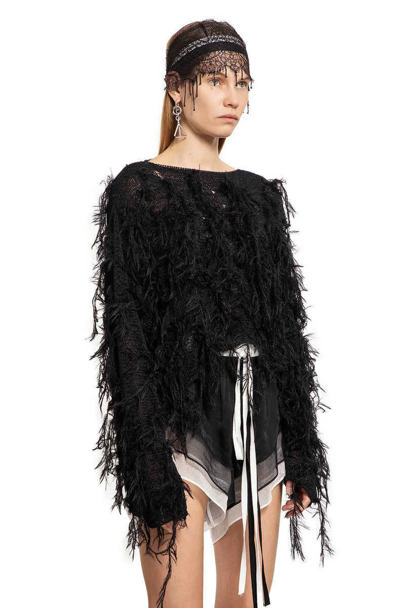 ANN DEMEULEMEESTER WOMAN BLACK KNITWEAR - Antonioli.eu