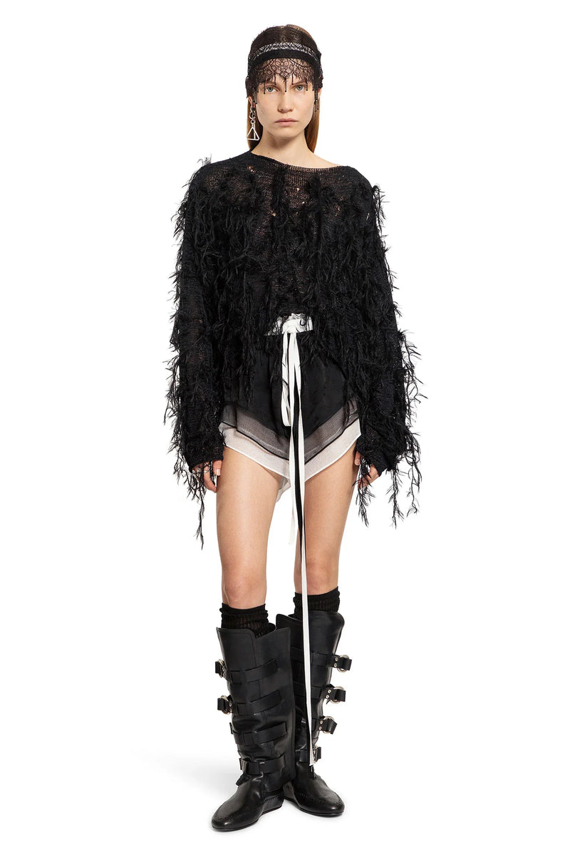 ANN DEMEULEMEESTER WOMAN BLACK KNITWEAR - Antonioli.eu