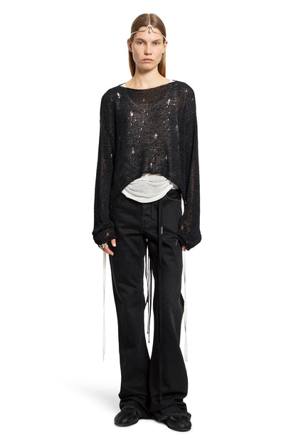 ANN DEMEULEMEESTER WOMAN BLACK KNITWEAR