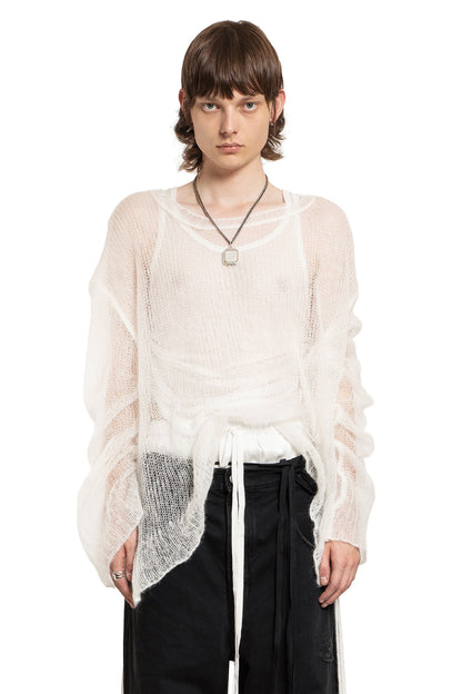 ANN DEMEULEMEESTER MAN OFF-WHITE KNITWEAR