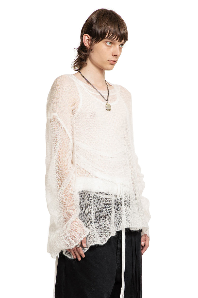 ANN DEMEULEMEESTER MAN OFF-WHITE KNITWEAR