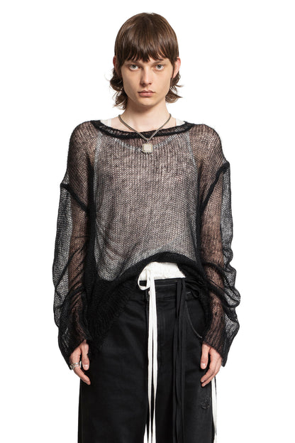 ANN DEMEULEMEESTER MAN BLACK KNITWEAR