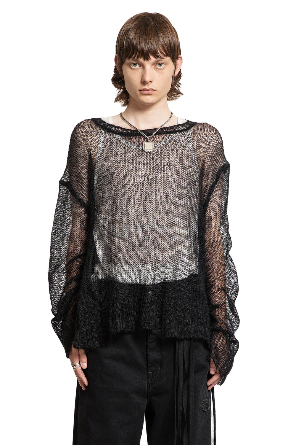 ANN DEMEULEMEESTER MAN BLACK KNITWEAR