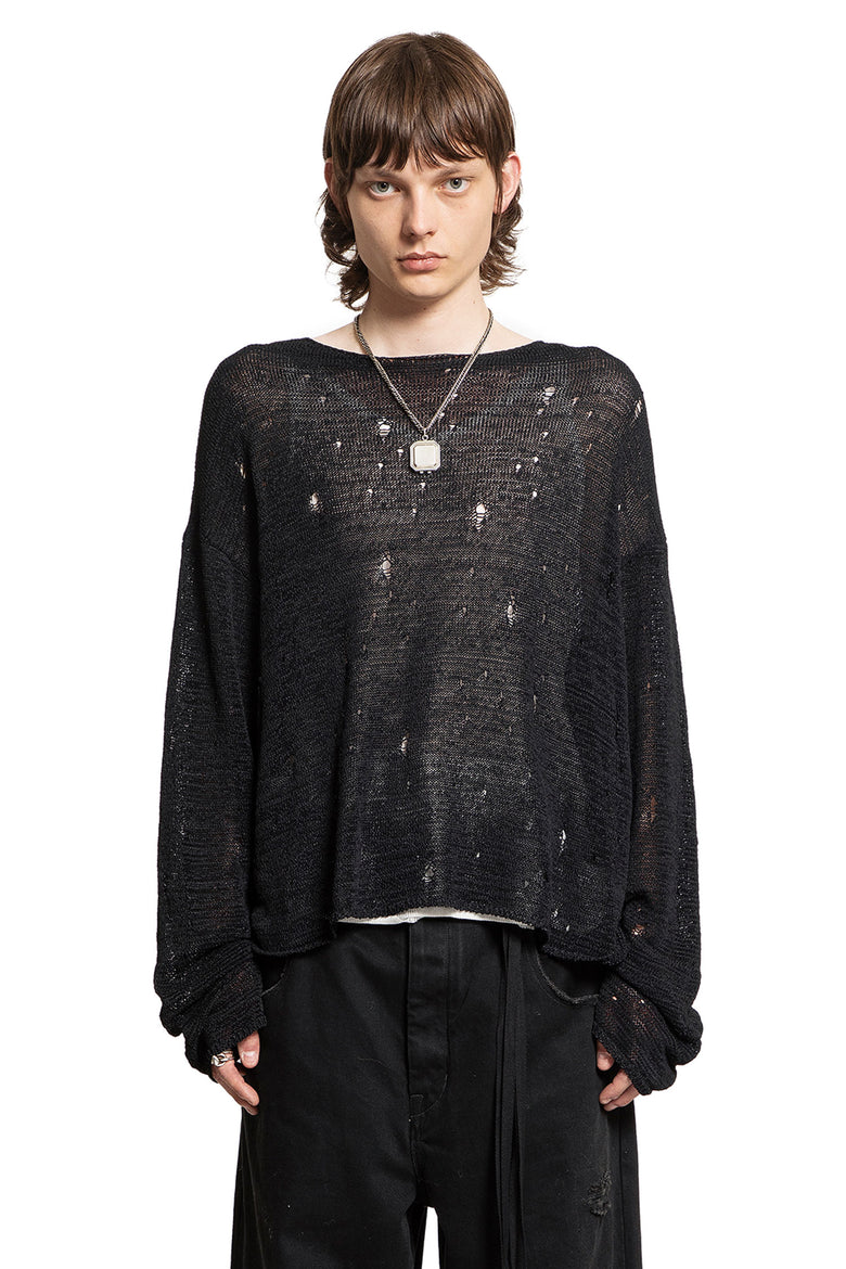 ANN DEMEULEMEESTER MAN BLACK KNITWEAR