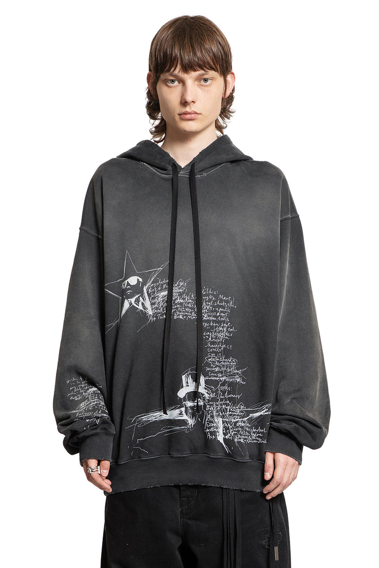 ANN DEMEULEMEESTER MAN BLACK SWEATSHIRTS